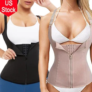Women Waist Trainer Corset Weight Loss Body Shaper Cincher Tank Top Sweat Vest - Picture 1 of 27