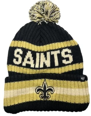 NFL 47 NUEVO ORLEANS SAINTS Hombre Puño POM BALL Gorro Tejido Foto 1 de 3