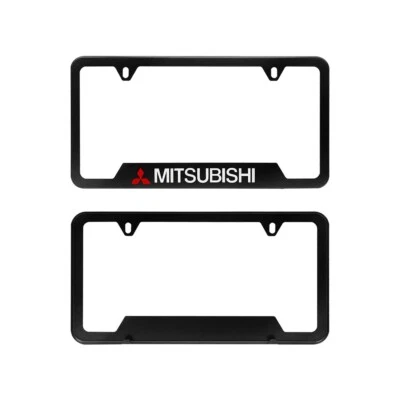 NEW 1Pcs MITSUBISHI Aluminum Black License Plate Frame - Image 1 of 4