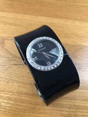 GOSSIP Reloj Pulsera Brazalete Cristal Resina Lucita Negro Para Muñeca Pequeña Foto 1 de 4