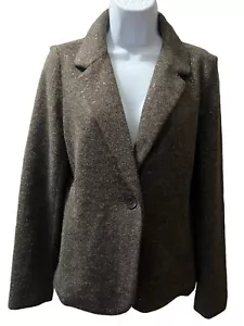Blazer para mujer J. Jill de lentejuelas de nogal mezcla de lana botón único talla mediana - Imagen 1 de 8