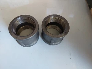 1-1/2" BLACK  IRON STRAIGHT COUPLING fitting pipe npt  -Plumbing/gas LOT OF 18 - Picture 1 of 3