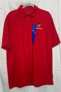 NCAA University of Georgia Bulldogs Men's Stitched Logo Red Polo Large - Picture 1 of 9