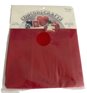 Concordcrafts Fabric Half Yard 100% Cotton 44/45" Wide Red w/ Gold Dots Vintage - Picture 1 of 4