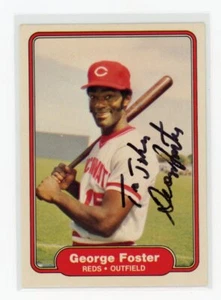1982 Fleer #66 George Foster Auto - Picture 1 of 2
