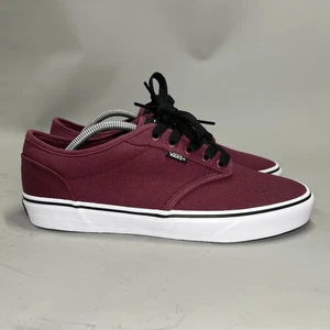 Vans Atwood Shoes Men's 10.5 Oxblood Canvas Low Lace Up Casual Skate Sneakers - Picture 1 of 12