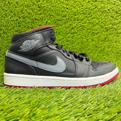 Nike Air Jordan 1 Mid Para Hombre Talla 8 Negro Gris Atlético Zapatos de Baloncesto Tenis Foto 1 de 4