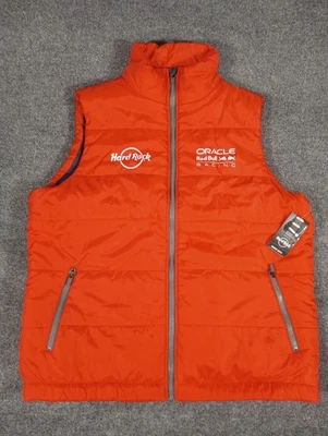 Hard Rock Oracle F 1 Red Bull Racing Red Puffer Chaleco Chaqueta Grande Fan Apparel Foto 1 de 4
