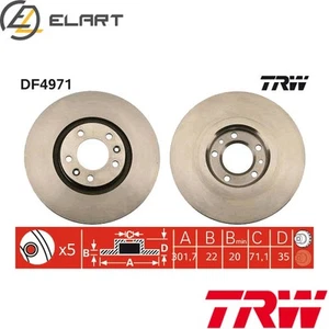 2x BRAKE DISC DF4971 FOR CITROËN C6 DT20C 3.0L UHZ 2.7L XFV/XFX 2.9L 6cyl C6 C6 - Picture 1 of 16