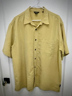 Royal Robbins 休闲版型男式短袖黄色格子 XL 纽扣远足 — 第 1/4 张图片