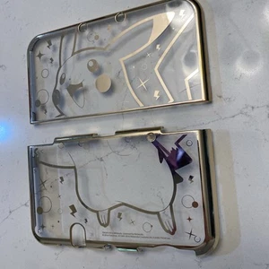 Nintendo 3DS XL Hard Shell Case Gold Pikachu Pokemon - small crack - Picture 1 of 6