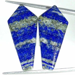 24.50Cts Natural Lapis lazuli Fancy Pair Cabochon Loose Gemstone 13x28x3mm - Picture 1 of 5