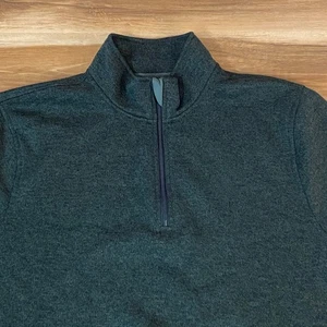 J. Crew Authentic Fleece 1/4 Zip Pullover Mens XL Green Sweater - Picture 1 of 10
