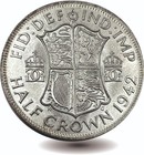 1942 Silver George VI Half Crown Coin Royal Mint