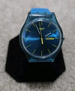 Swatch Turquoise Rebel Quartz Water Resistant Wrist Watch w/ Fresh Battery - Picture 1 of 3