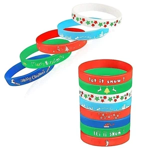 Christmas New Bracelets Silicone 8 Cute Designs Holiday Festive Fashion - Picture 1 of 3