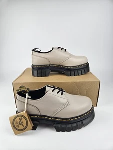 New-Dr Martens AUDRICK 3 EYE SHOE VINTAGE Taupe LEATHER SHOES Women's US 9 - Picture 1 of 8
