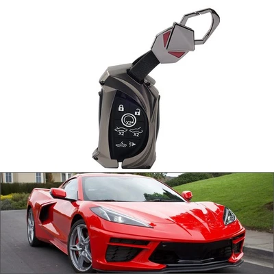 7-Tasten-Fernbedienungsschlüsselgehäuse für Chevrolet Corvette 2020-2023 Schwarz - Image 1 of 4