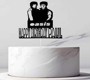 Oasis cake topper music rock n roll star party decoration Liam noel Personalised - Picture 1 of 2