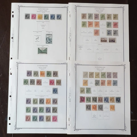 AMAZING 1908-1935 LUXEMBOURG OFFICIAL OVERPRINTS M&U STAMPS LOT ON ALBUM PAGES Cover