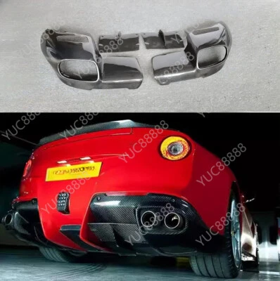 For Ferrari F12 Berlinetta Real Carbon Fiber Rear Bumper Splitter Diffuser - Imagem 1 de 4