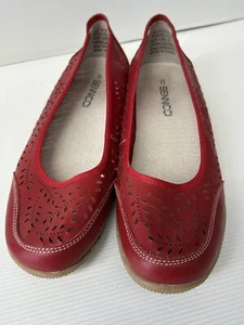 Bennicci Size US 8 Women’s Red Shoes Leather Flats Ellen - Picture 1 of 12