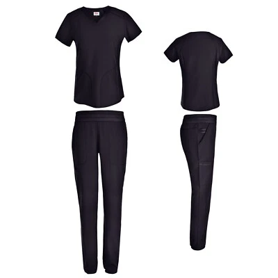 Women's 4 Way STRETCH Top with Tapered Leg Scrub Pants 9 COLORS - Image 1 of 4