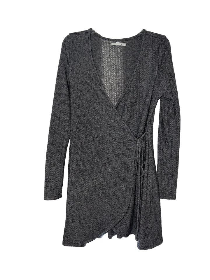 Vestido suéter envolvente O’neil talla M longitud 33” gris manga larga #J2 Foto 1 de 4