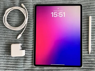 Apple iPad Pro 512GB, Wi-Fi + 4G, 12,9 Zoll, Silber inkl Pencil - wie neu! - Bild 1 von 3