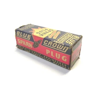 VINTAGE BLUE CROWN 74 COM SPARK PLUG W/ BOX NOS BOX DAMAGED VTG SINGLE PLUG - Bild 1 von 8