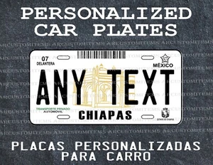 PLACAS CARRO CHIAPAS / TARGA AUTO STATO CHIAPAS / TARGA ESTADOS DE MEXICO - Foto 1 di 3