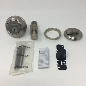 Kwikset SmartKey Satin Nickel Single Cylinder Deadbolt No Keys or Smartkey - Picture 1 of 12