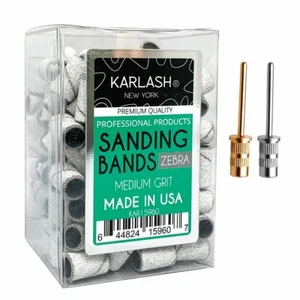 Karlash Professional Nail Sanding Bands Zebra Medium Grit File + Free 2 Mandrel - Picture 1 of 3