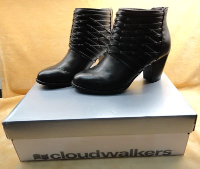 Cloudwalkers by Avenue HOUSTON Women's Vegan Leather Ankle Boot - Black 8W Wide - Image 1 of 4