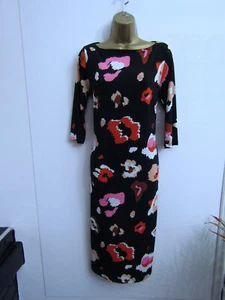 NEXT LADIES MIDI DRESS SIZE 10 3/4 SLEEVES BLACK PINK ORANGE WHITE WOMENS - Picture 1 of 10
