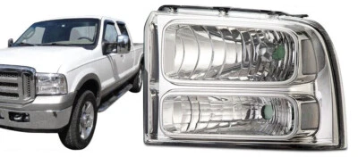 Clear Corner Clear/Chrome LH Headlight for 2005-2007 Ford F250 F350 Super Duty Foto 1 de 4
