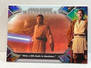 2022 TOPPS STAR WARS MASTERWORK #0BI-1 OBI-WAN KENOBI QUOTE #/299 RAINBOW FOIL