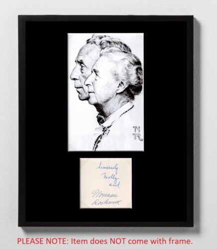 Molly & Norman Rockwell HAND SIGNED Matted Cut & Photo! Art Icon! Autograph!