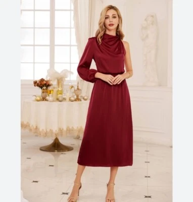 Grace Karin One Shoulder Red Maxi Dress Valentines Day Sz Large - Image 1 of 4