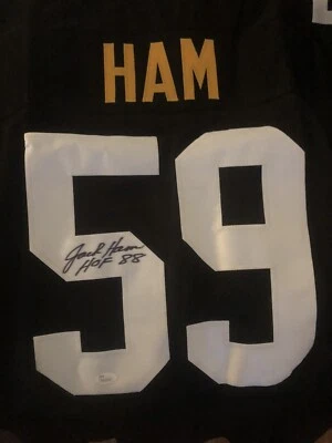 Jack Ham Auto Black Custom Pro Style Football Jersey HOF 88 JSA - Image 1 of 2