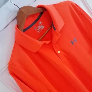 Under Armour Loose HeatGear Performance Golf Polo Shirt Mens Large Orange KK22 - Picture 1 of 8
