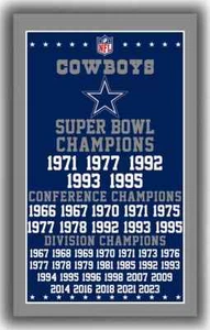Dallas Cowboys Football 3x5 ft All Super Bowl Champions Flag NFL Banner - Picture 1 of 1