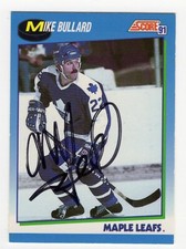 1991-92 Score #590 Mike Bullard Toronto Maple Leafs Autographed Card 