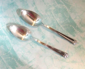 BRIGHT FUTURE - TWO OVAL SOUP/PLACE SPOONS - Holmes & Edwards Silverplate - Picture 1 of 2