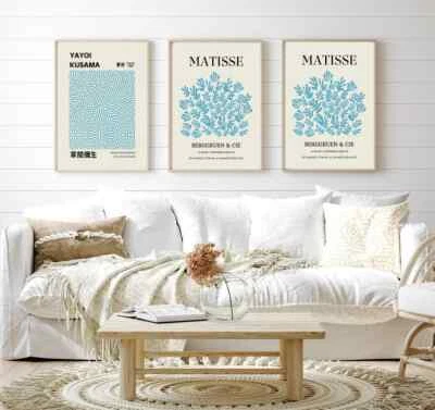 Quadro Matisse Keith Haring Yayoi Kusama arte de parede impressão para casa conjunto com 3 A4 A3 - Imagem 1 de 4