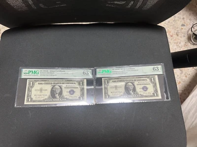 2 consecutive series of 1935E silver note both are PMG EPQ 63 - Image 1 of 4