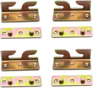 4 Set Bed Frame Rail Brackets Fitting Woodworking Accessories Connector Hardware - Picture 1 of 4