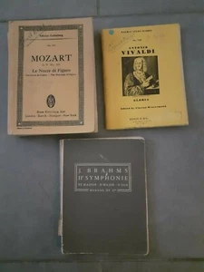 PARTITIONS-ORCHESTRE X3 MOZART-BRAHMS-VIVALDI N° 916-74 EULENBURG-HEUGEL 1967 - Imagen 1 de 1