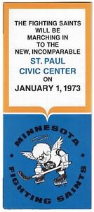 VERY RARE 1972-73 Minnesota Fighting Saints TICKET INFO with WHA Hockey Schedule