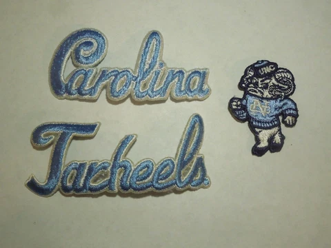 3 University of North Carolina UNC Tar Heels Patch - Name and Mascot- Lot #3 Cover